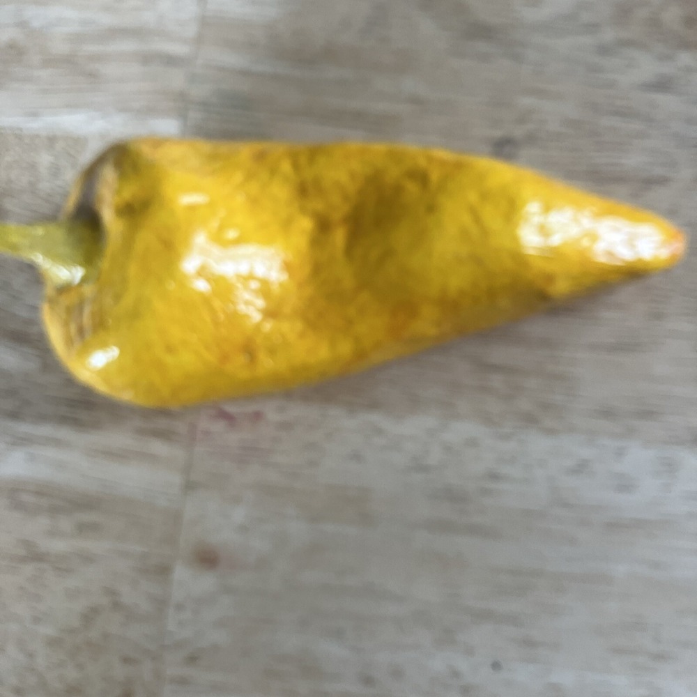1 Yellow Banana Pepper Artificial Fruit Paper Mache Solid Decorative Vegetable
